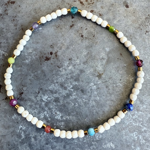 Bracelet en howlite blanche-8