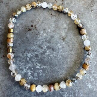Bracelet en quartz rutile doré-10
