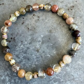 Bracelet en quartz rutile doré-5