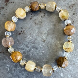 Bracelet en quartz rutile doré-8