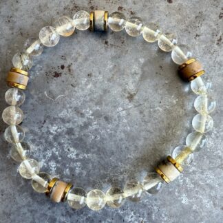 Bracelet en quartz rutile doré-9
