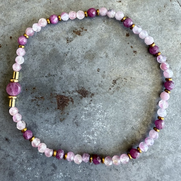 Bracelet en tourmaline rose-6
