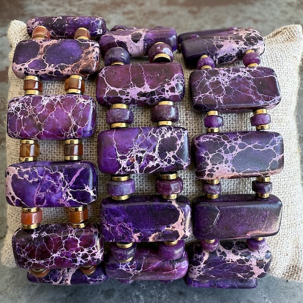 Bracelets ISPAHU en jaspe impérial violet