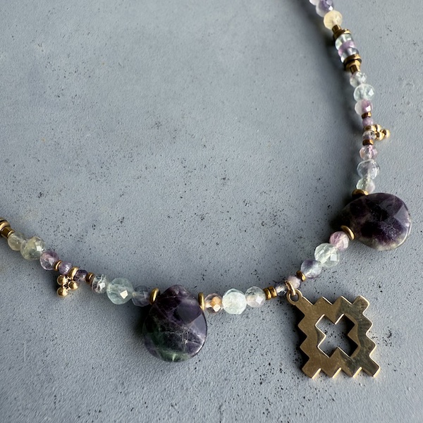 Collier NATAKE 45 cm en fluorite-2