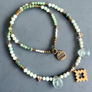 Collier NATAKE 45 cm en opale verte