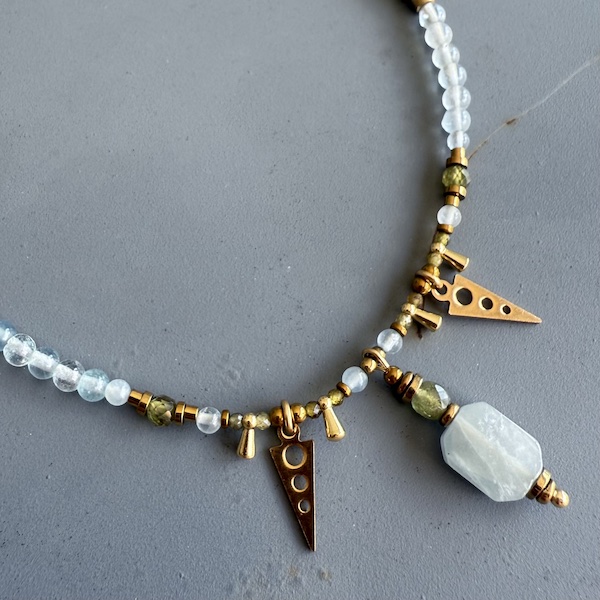 Collier SAKOWI 60 cm en aigue marine-1