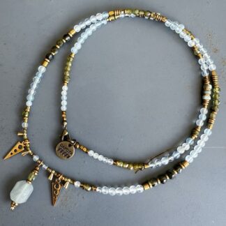 Collier SAKOWI 60 cm en aigue marine