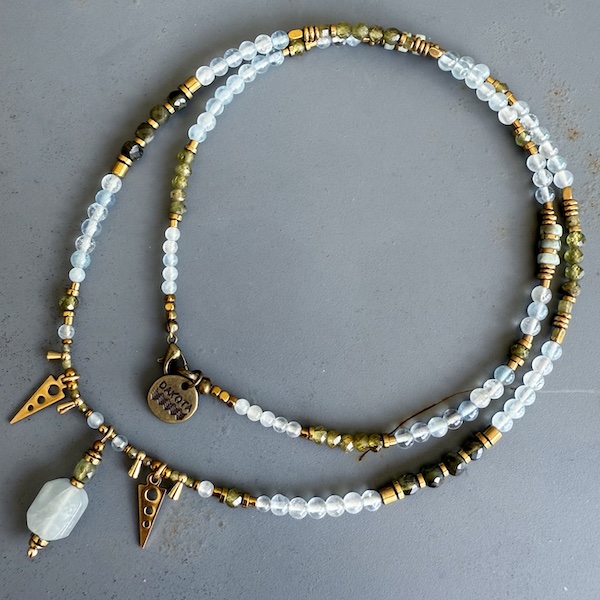 Collier SAKOWI 60 cm en aigue marine