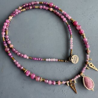 Collier SAKOWI 60 cm en tourmaline rose