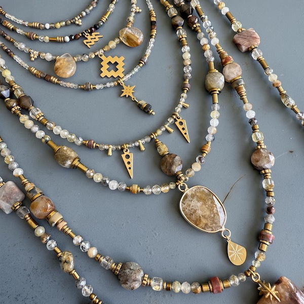 Colliers en quartz rutile doré SS25