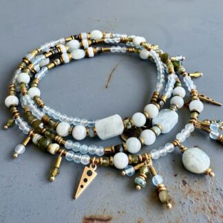 Sautoir TANKA 110 cm en aigue marine-1