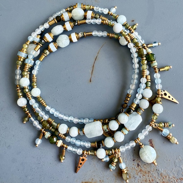 Sautoir TANKA 110 cm en aigue marine