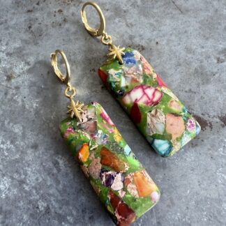 Boucles d'oreilles OWI 1068 en jaspe impérial