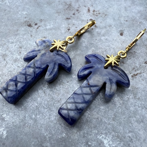 Boucles d'oreilles OWI 1077 en sodalite