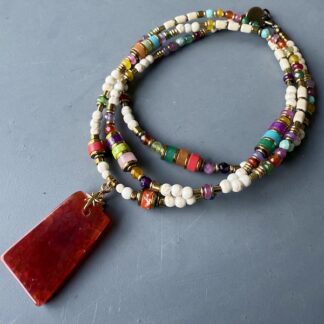 Collier COKATA 75 cm en howlite blanche-5