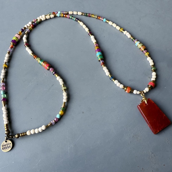 Collier COKATA 75 cm en howlite blanche-7
