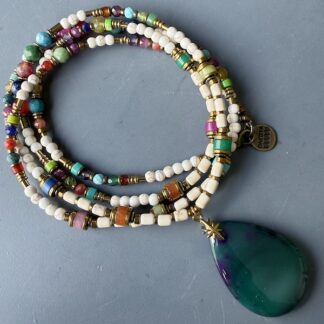 Collier NAPYUKA 95 cm en howlite blanche