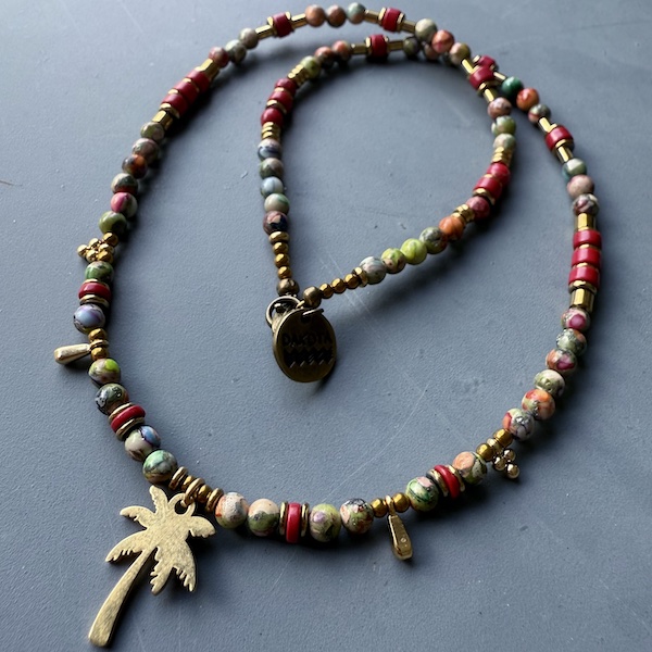 Collier NATAKE 45 cm en jaspe impérial-1