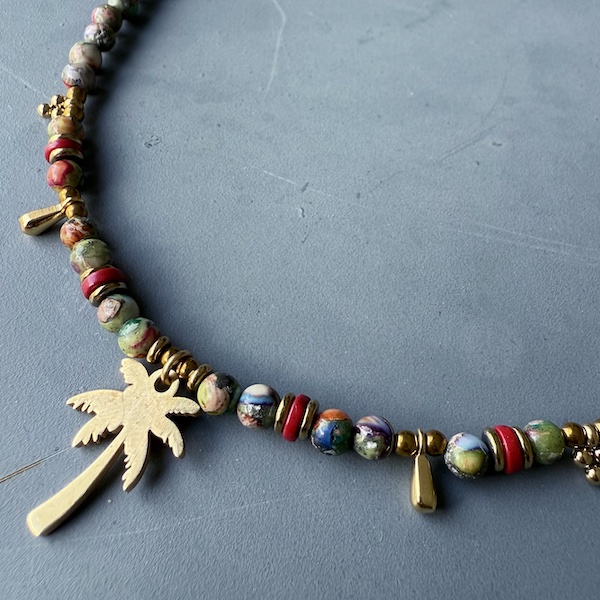 Collier NATAKE 45 cm en jaspe impérial-3