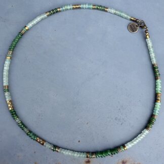 Collier SURF 45 cm en aventurine et agate verte