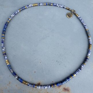 Collier SURF 45 cm en jaspe blue spot et sodalite