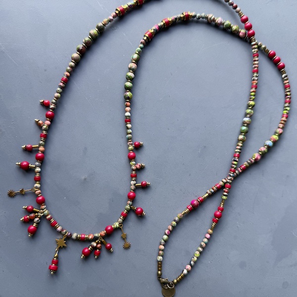 Sautoir TANKA 110 cm en jaspe impérial