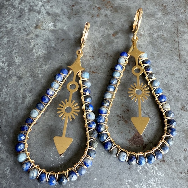 Boucles d'oreilles OWI 1082 en sodalite