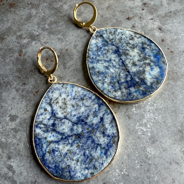 Boucles d'oreilles OWI 1084 en sodalite