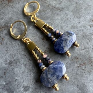 Boucles d'oreilles OWI 1085 en sodalite