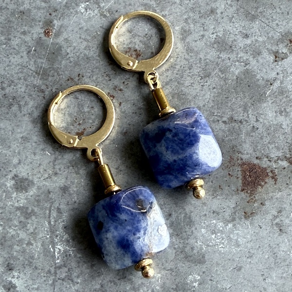 Boucles d'oreilles OWI 1086 en sodalite