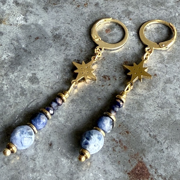 Boucles d'oreilles OWI 1088 en sodalite