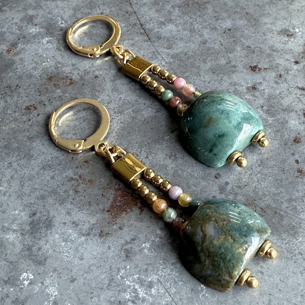 Boucles d'oreilles OWI 1095 en agate indienne-1