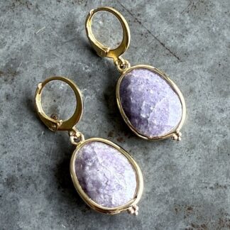 Boucles d'oreilles OWI 1099 en mica lépidolite