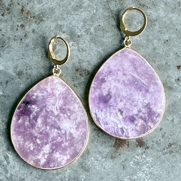 Boucles d'oreilles OWI 1100 en mica lépidolite-1