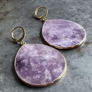 Boucles d'oreilles OWI 1100 en mica lépidolite