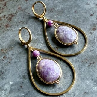 Boucles d'oreilles OWI 1102 en mica lépidolite