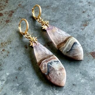 Boucles d'oreilles OWI 1106 en agate dentelle améthyste