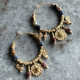 Boucles d'oreilles OWI 1107 créoles en pietersite