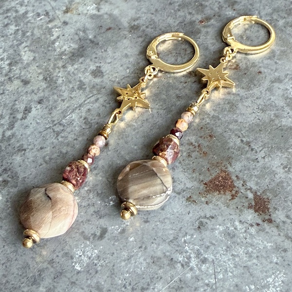 Boucles d'oreilles OWI 1108 en pietersite