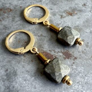 Boucles d'oreilles OWI 1116 en pyrite-1