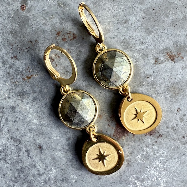 Boucles d'oreilles OWI 1118 en pyrite