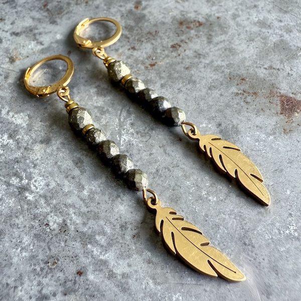 Boucles d'oreilles OWI 1119 en pyrite-1