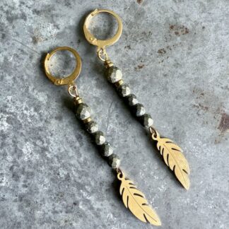 Boucles d'oreilles OWI 1119 en pyrite