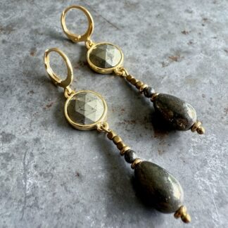 Boucles d'oreilles OWI 1120 en pyrite-1