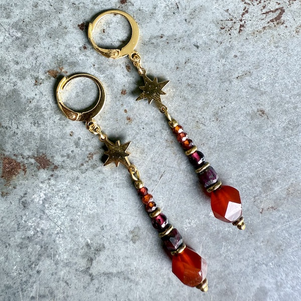 Boucles d'oreilles OWI 1128 en grenat