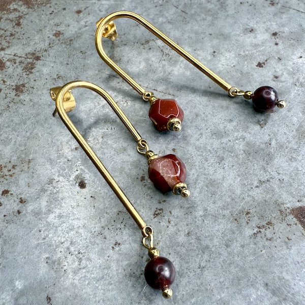 Boucles d'oreilles OWI 1131 en grenat-1