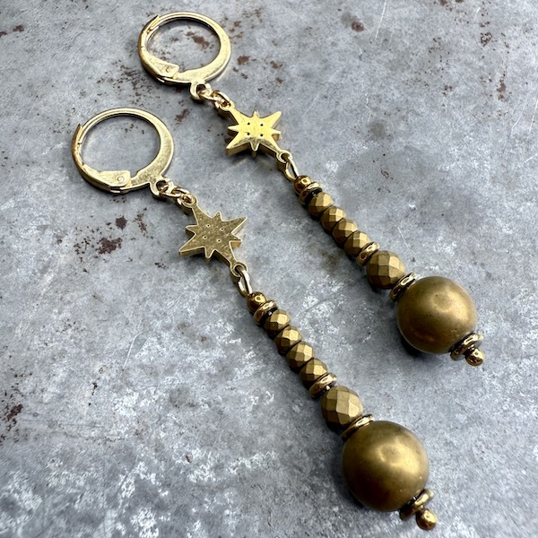 Boucles d'oreilles OWI 1134 en hématite bronze-1