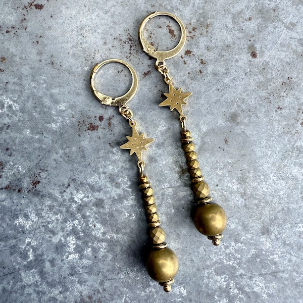 Boucles d'oreilles OWI 1134 en hématite bronze