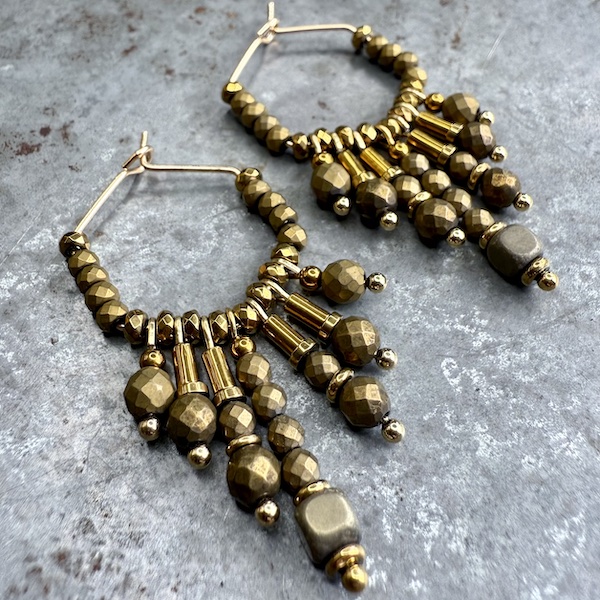 Boucles d'oreilles OWI 1136 créoles en hématite bronze-1