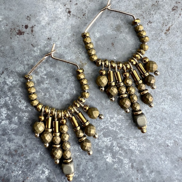 Boucles d'oreilles OWI 1136 créoles en hématite bronze